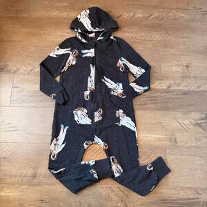 5-7Y Snurk Organic Cotton Astronaut Print Hooded One Piece
